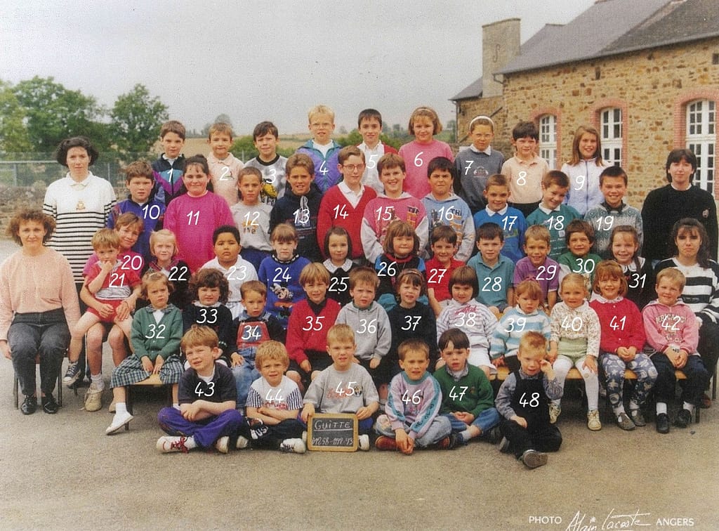 photo de classe 1992 / 1993 guitté (avec les Noms)