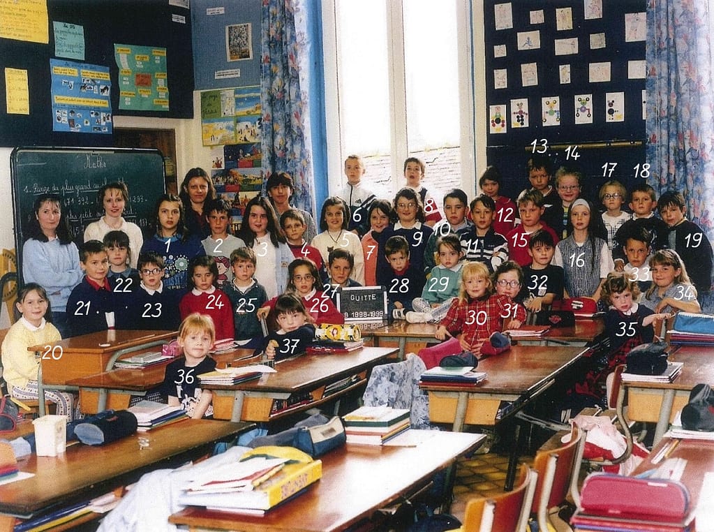 photo de classe 1998 / 1999 guitté avec nombres